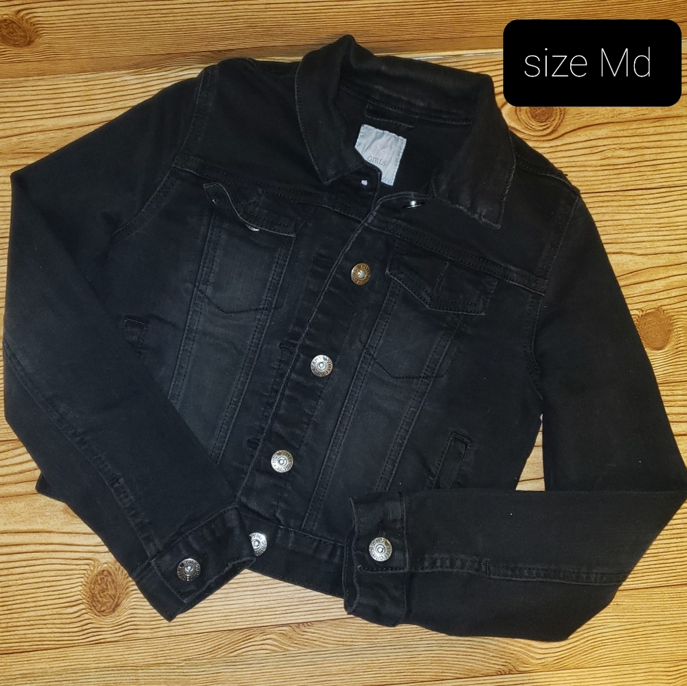 Black Denim Girls Jean Jacket size medium